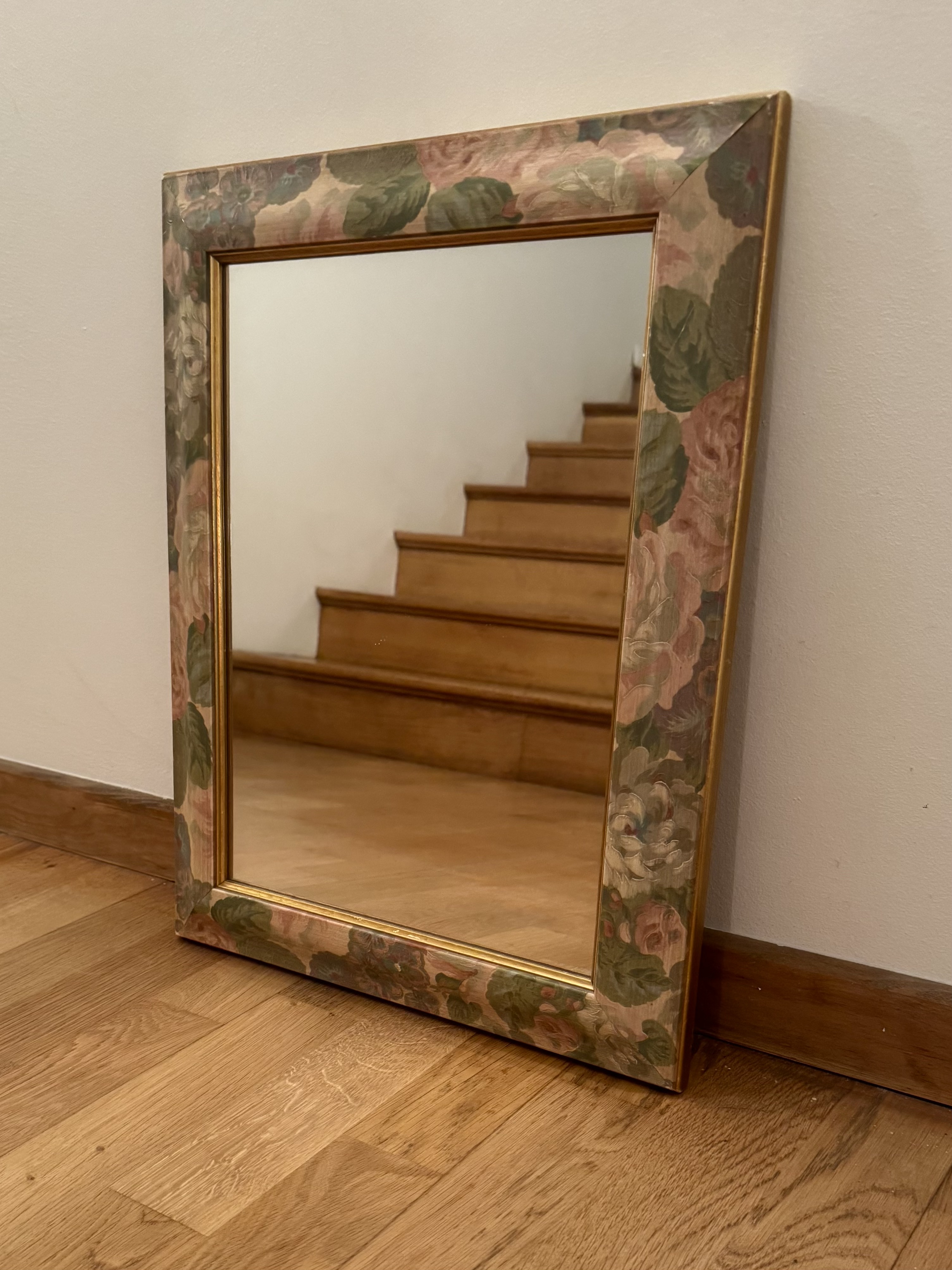 Miroir  fleur peinte 